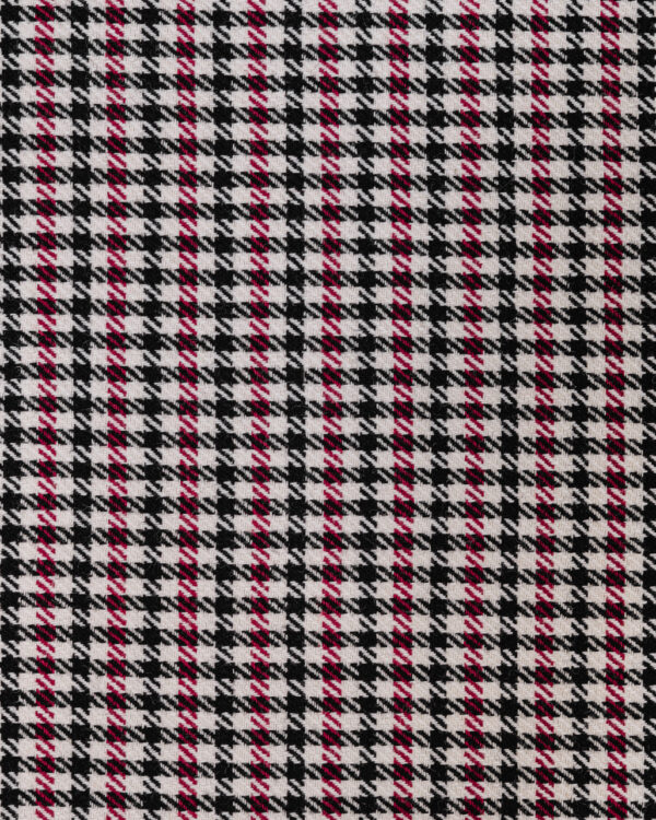 Classic Pepita black & white & red fabric.