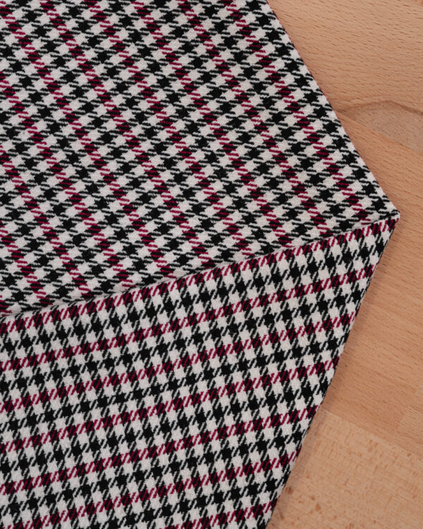 Classic Pepita black & white & red fabric.