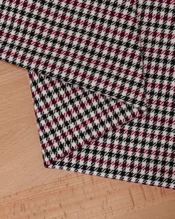 Classic Pepita black & white & red fabric.