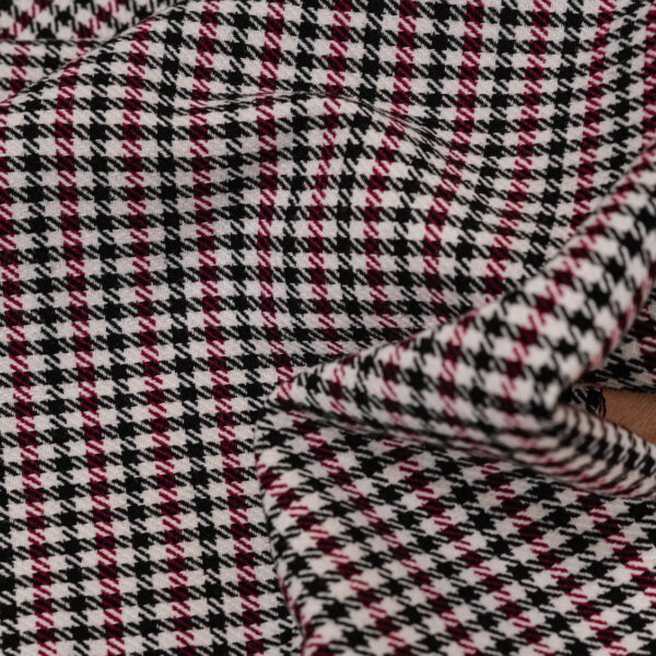 Classic Pepita black & white & red fabric.