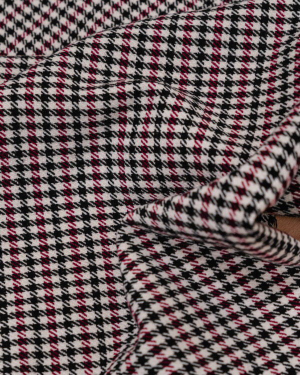 Classic Pepita black & white & red fabric.