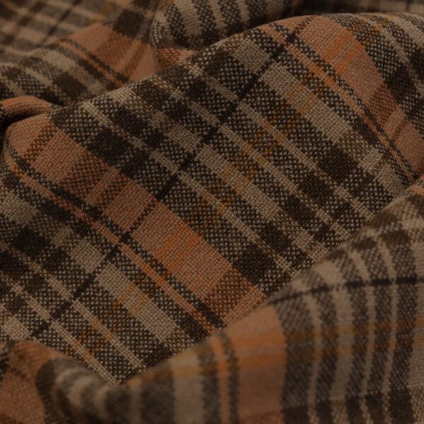 Brown / Beige / Orange Karo Madras plaid fabric for your Porsche.