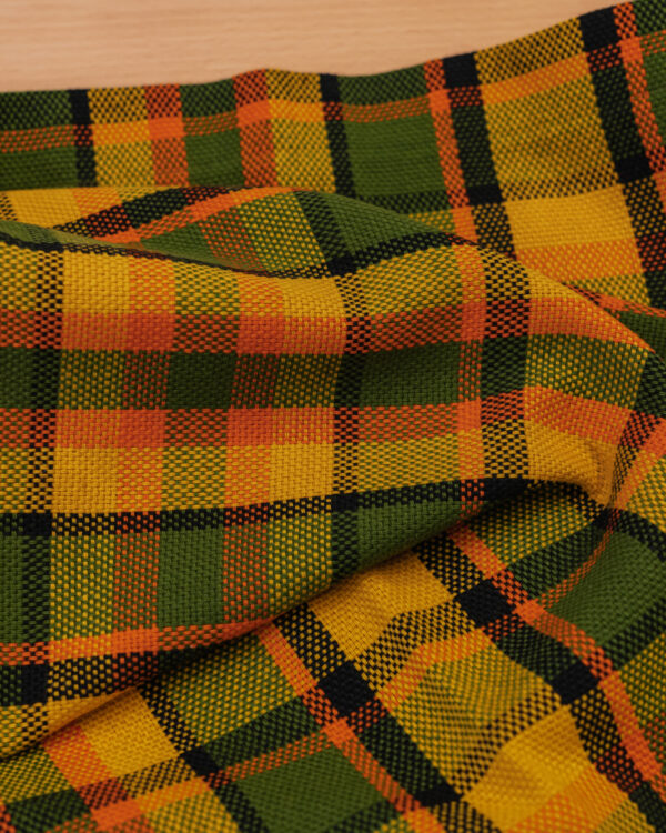 Karo green / yellow / orange fabric for your Porsche or Volkswagen.