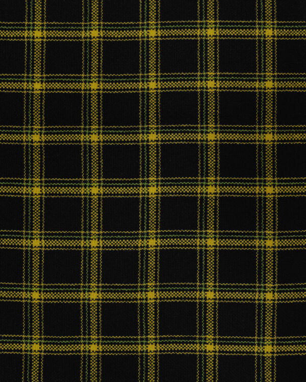 Tartan black with yellow & green stripes fabric for your Porsche.