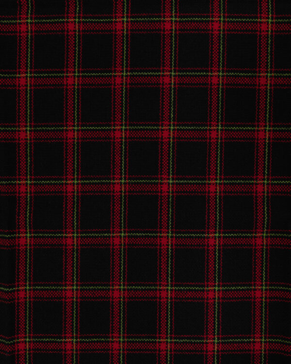 Tartan black with red stripes fabric for your Porsche.