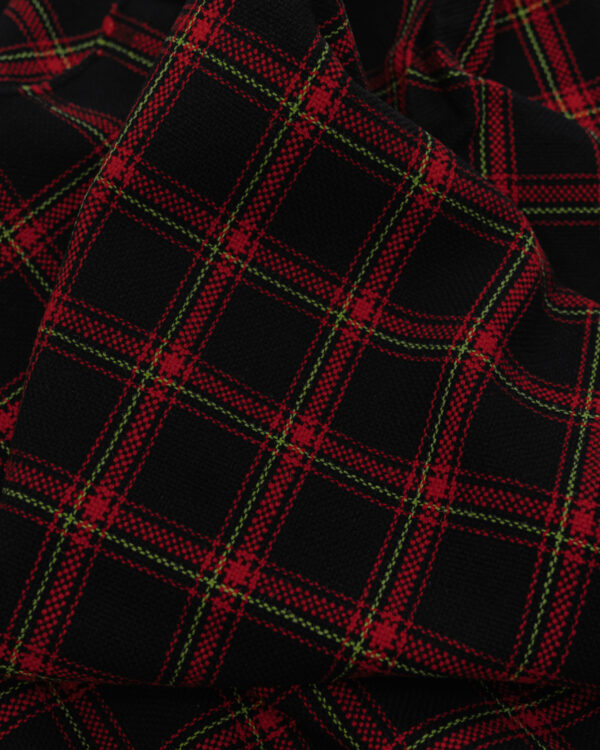 Tartan black with red stripes fabric for your Porsche.