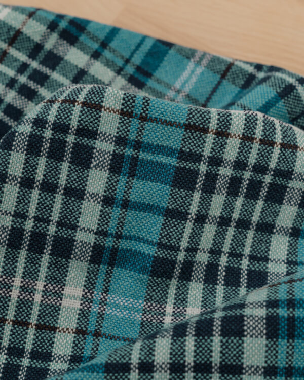 Blue Karo Madras plaid fabric for your Porsche.