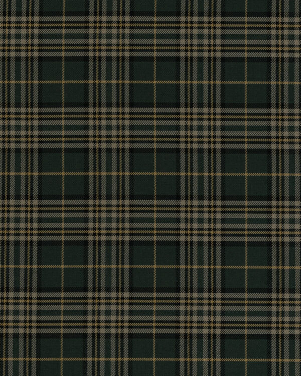 Karo green & black & yellow fabric