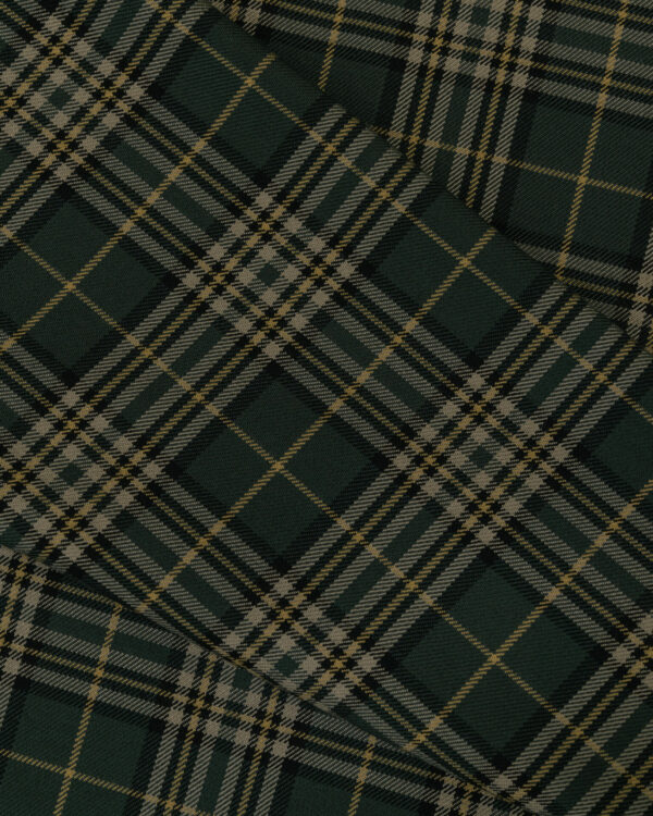 Karo green & black & yellow fabric