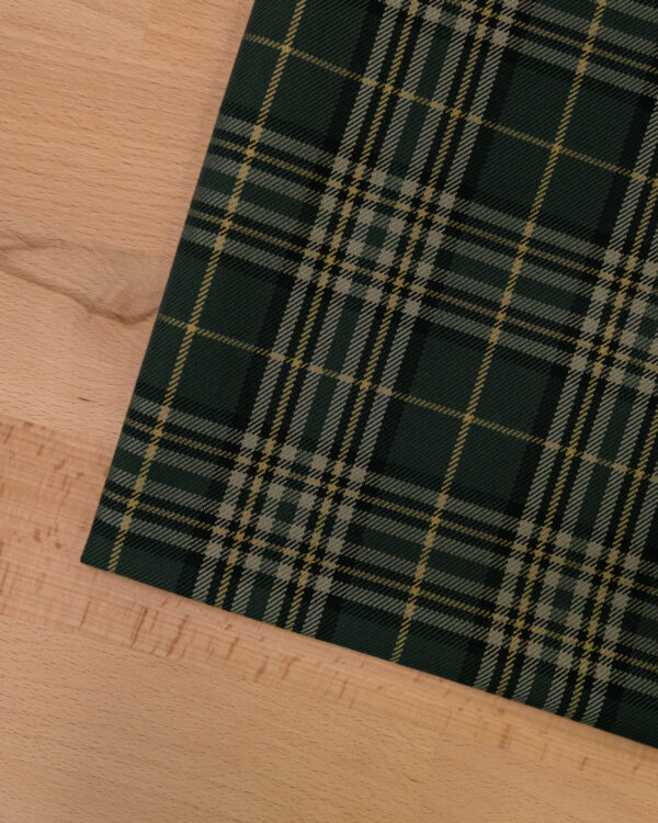 Karo green & black & yellow fabric