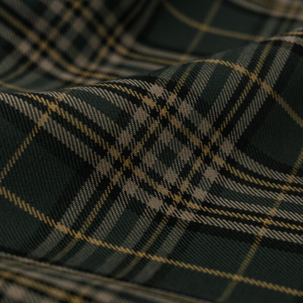 Karo green & black & yellow fabric