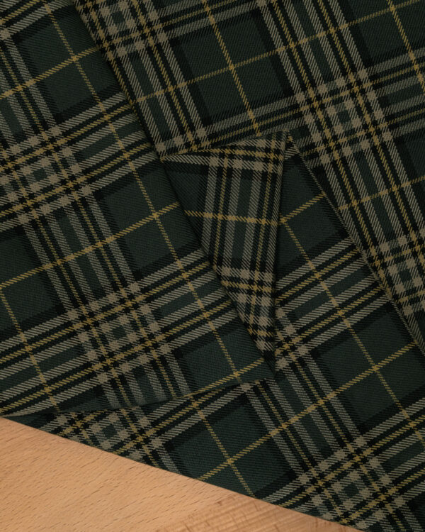 Karo green & black & yellow fabric