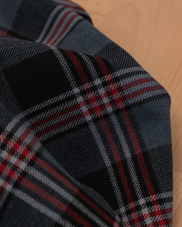 Karo gray & black with red stripes fabric which fits to your classic Mercedes-Benz and Porsche.