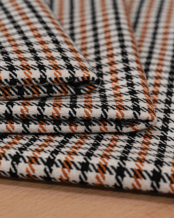 Pepita black & orange fabric for your Porsche.