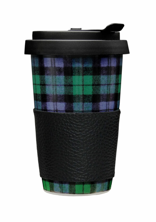 Tartan green/blue Coffee-to-go Cup – Bild 3