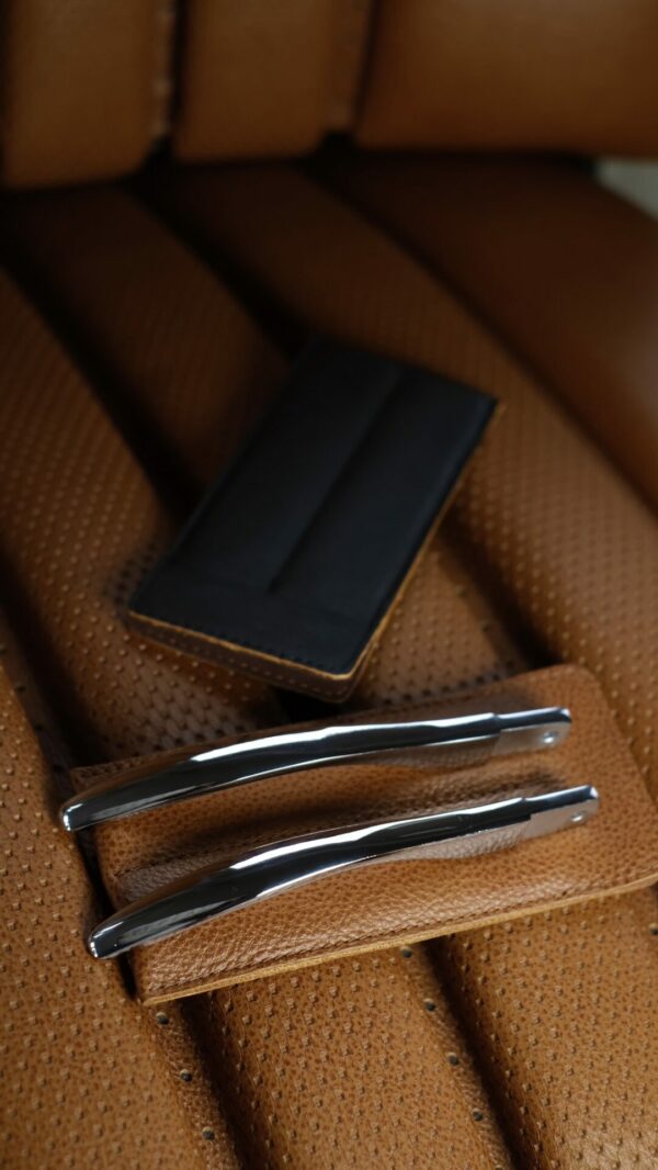 Leather Etui for W113 W107 convertible top fasteners – Bild 7