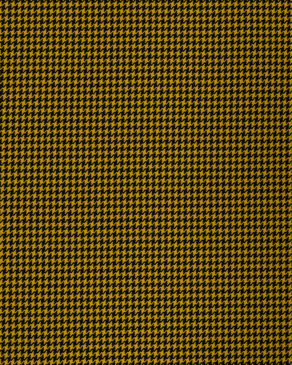 Houndstooth black and yellow fabric. Content: 100% Polyester.