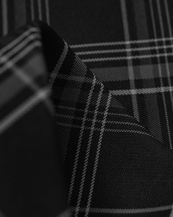 Tartan black and gray fabric. Originally used in the Volkswagen Golf MK7 models like GTI, GTE and GTD.