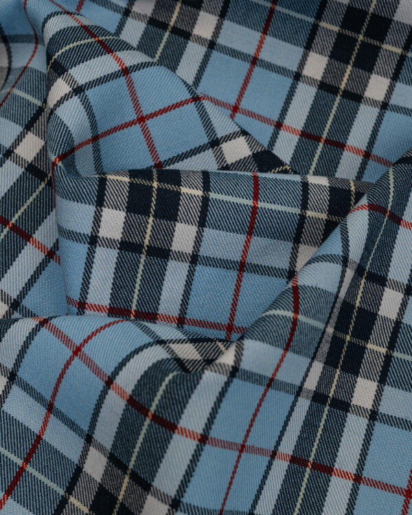 300SL fabric for Mercedes-Benz Gullwing in blue with dark blue and red stripes.