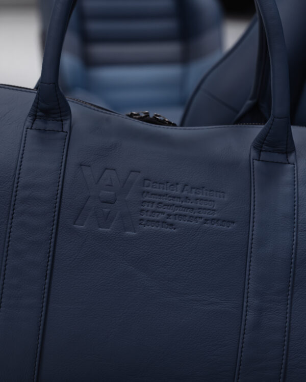 Hantritt fabric and leather bag weekender custom made.