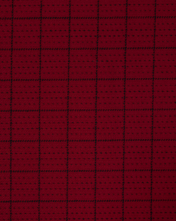 Red with black square stripes fabric.