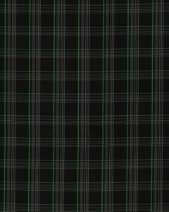 Tartan black, gray with green stripes fabric. Originally used in the Volkswagen Golf MK7 models like GTI, GTE and GTD.
