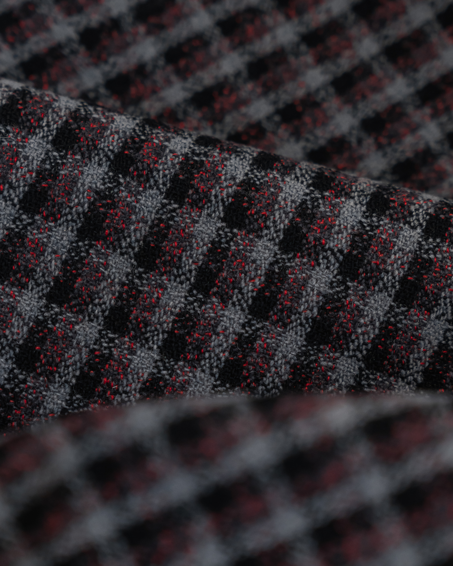 Fabric in Black, red, grey checkered - Image 4